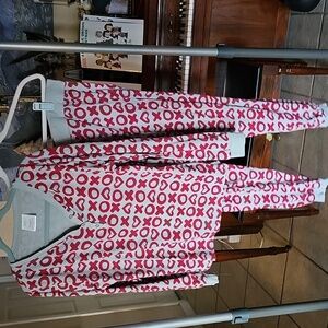 Womens Serra Gray and Red Valentines Pajama Set- Size L
